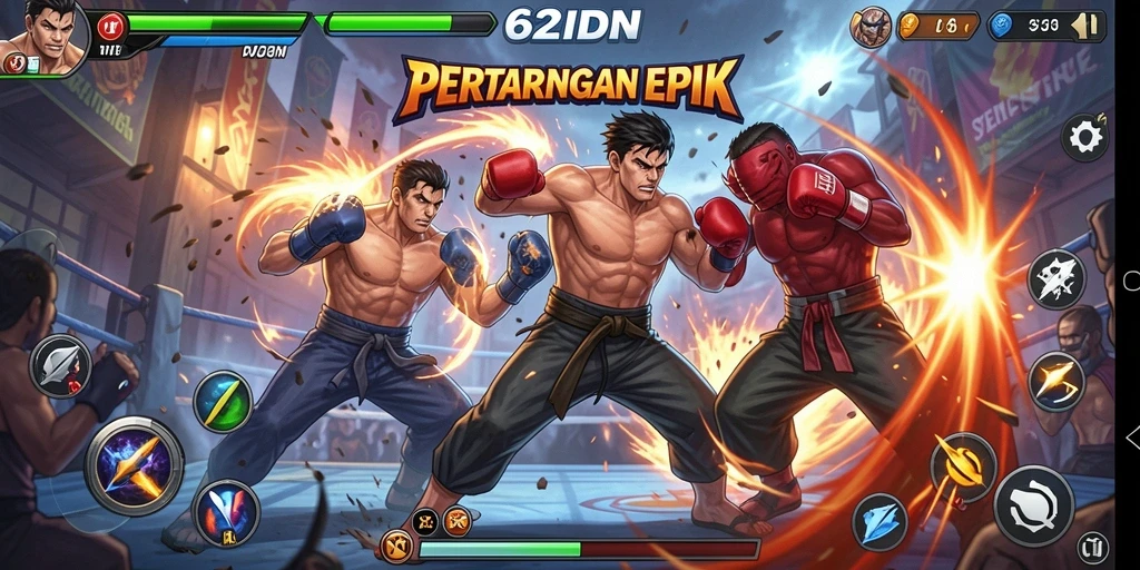 Tampilan aksi seru dan grafis tajam dalam gameplay 62IDN.