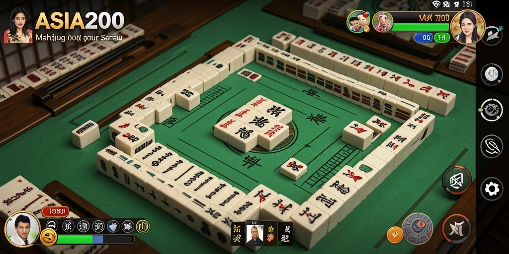 Screenshot gameplay ASIA200 menampilkan keseruan permainan Mahjong.