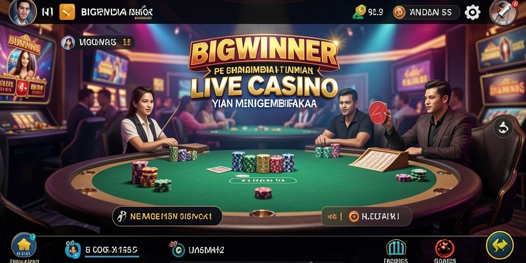 Tampilan permainan Live Casino yang memukau di BIGWINNER.