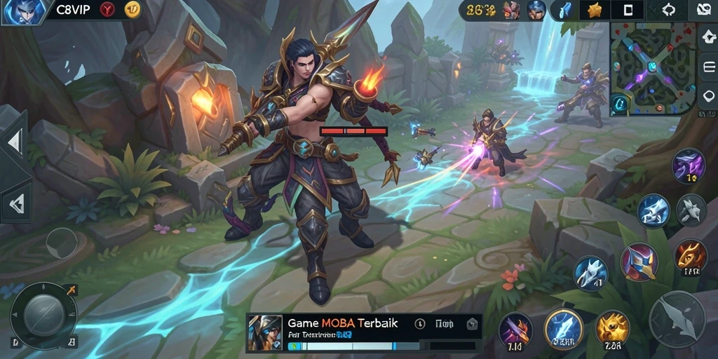 Gameplay intens dari C8VIP dalam pertarungan MOBA.