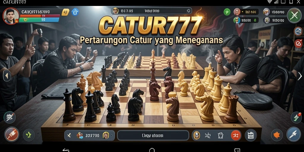 Tampilan seru gameplay pertarungan catur yang menegangkan.