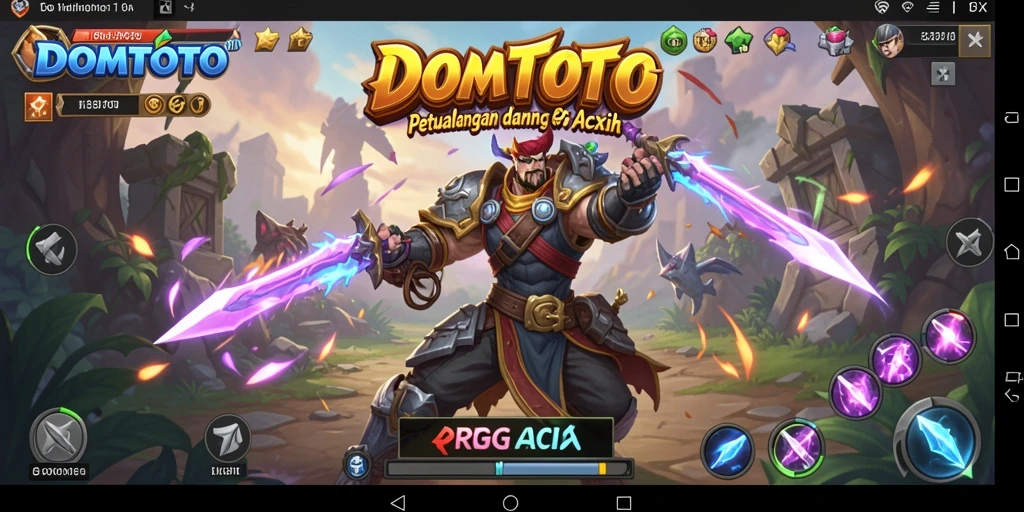 Tangkapan layar DOMTOTO menampilkan aksi pertempuran yang intens dalam dunia RPG.