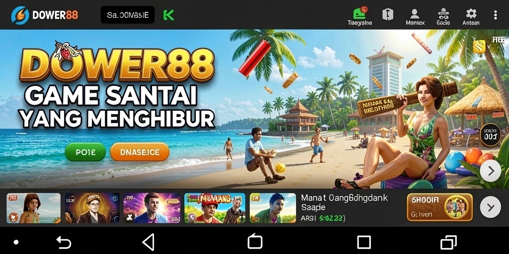 Tampilan gameplay DOWER88 yang ceria dan santai