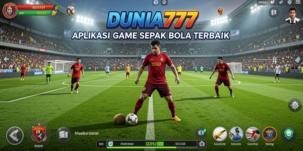 Tampilan gameplay menarik dari DUNIA777 dengan aksi sepak bola yang seru.