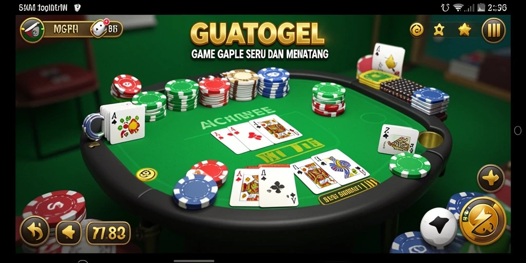 Screenshot GUATOGEL menampilkan momen seru permainan Gaple.