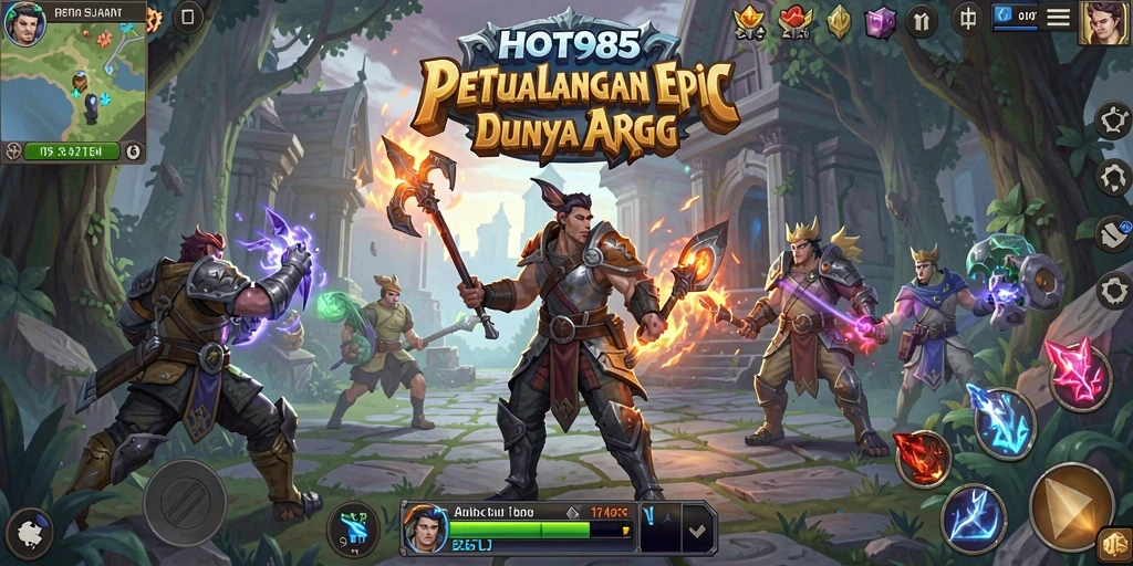 Tangkapan layar HOT985 dengan pertarungan seru di dalam dunia ARPG.