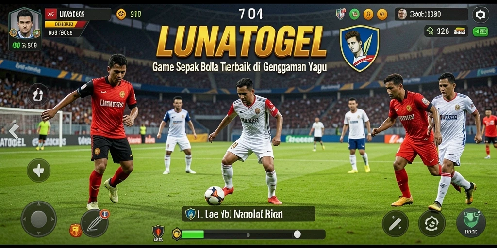 Tampilan gameplay seru dari LUNATOGEL dengan aksi sepak bola yang mendebarkan.