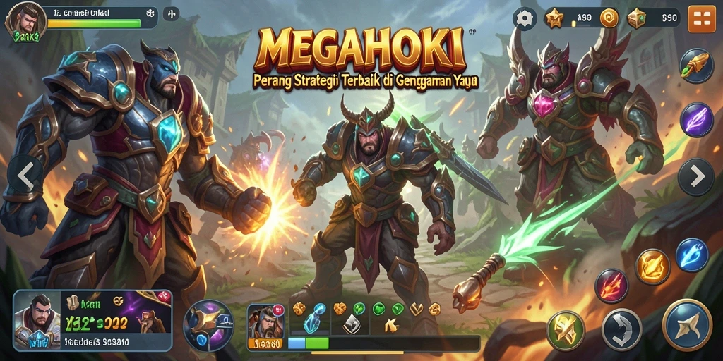 Gameplay MEGAHOKI yang penuh strategi dan aksi mendebarkan.