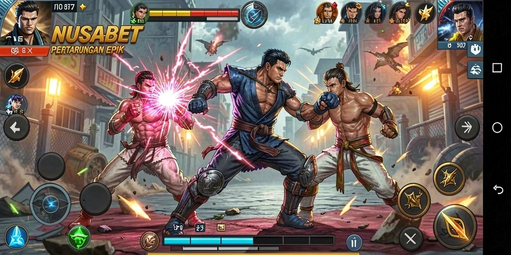 Tampilan gameplay seru dalam NUSABET dengan pertarungan mendebarkan.