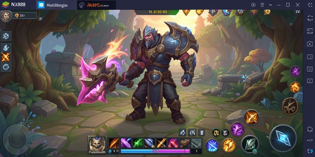 Screenshot NX888 menampilkan aksi pertarungan menakjubkan di dunia ARPG.