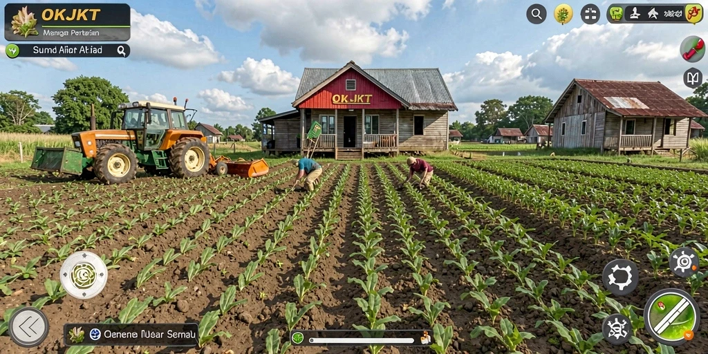 Gameplay seru bertani di dunia virtual OKJKT.