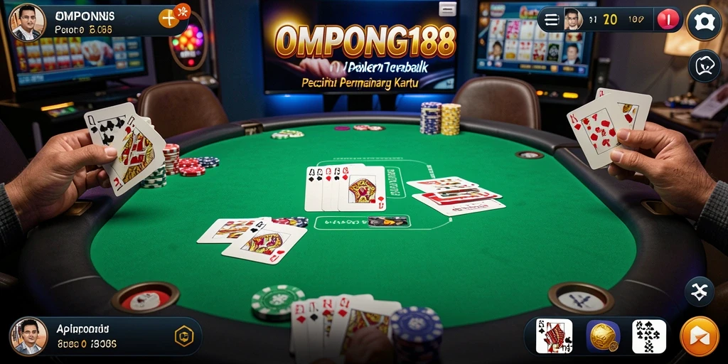 Tampilan gameplay OMPONG188 yang mendebarkan di meja poker.