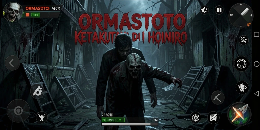 Tangkapan layar menampilkan suasana menegangkan dalam gameplay Horror.