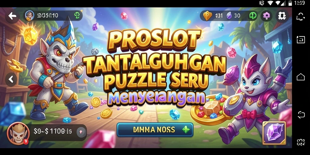 Screenshot PROSLOT menunjukkan gameplay puzzle yang menarik dan menantang.