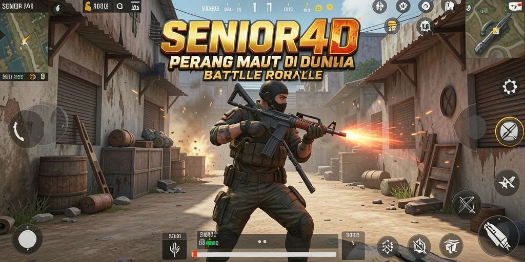 Gameplay Battle Royale SENIOR4D dengan grafis menakjubkan dan aksi seru.