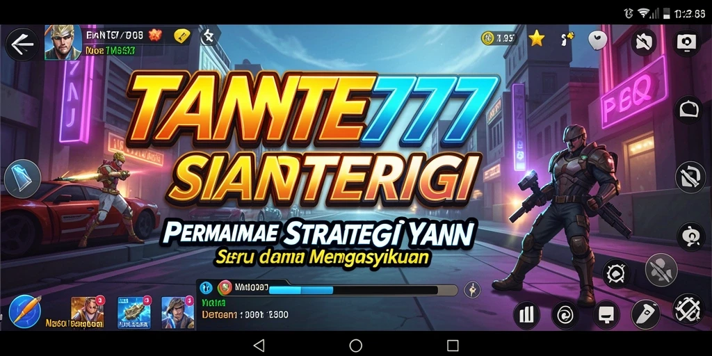 Tangkapan layar gameplay TANTE777 yang menunjukkan strategi pertempuran yang intens.